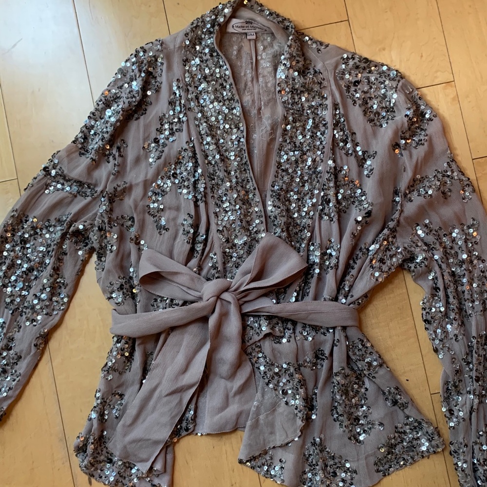 Wrap Jacket with sequins